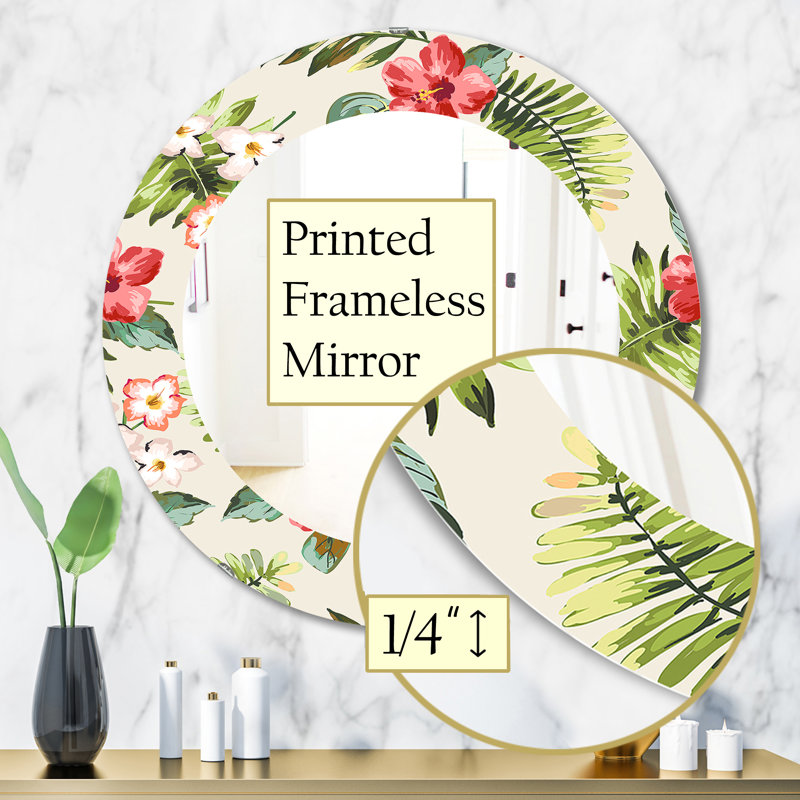 Miroir mural tropical bohème et éclectique, H 31,5 po x l po