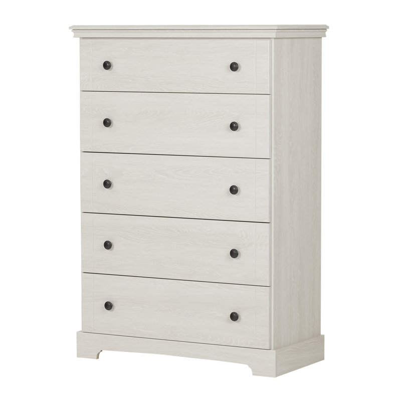Avilla 35.25'' W 5 - Drawer Dresser, Winter Oak