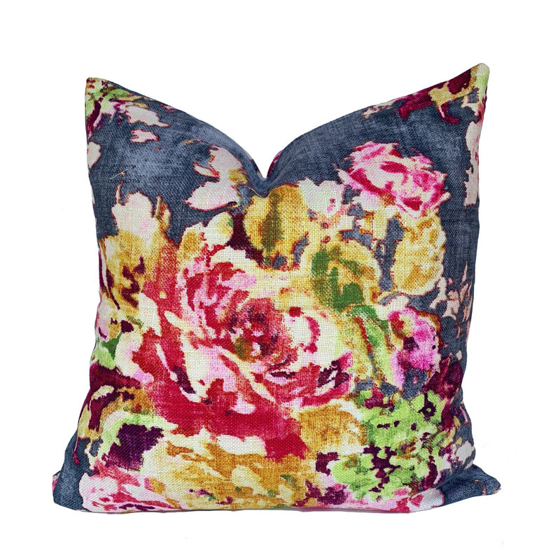 Housse de coussin carré en mélange de coton Venus Cindersmoke, 15,5 po x 15,5 po