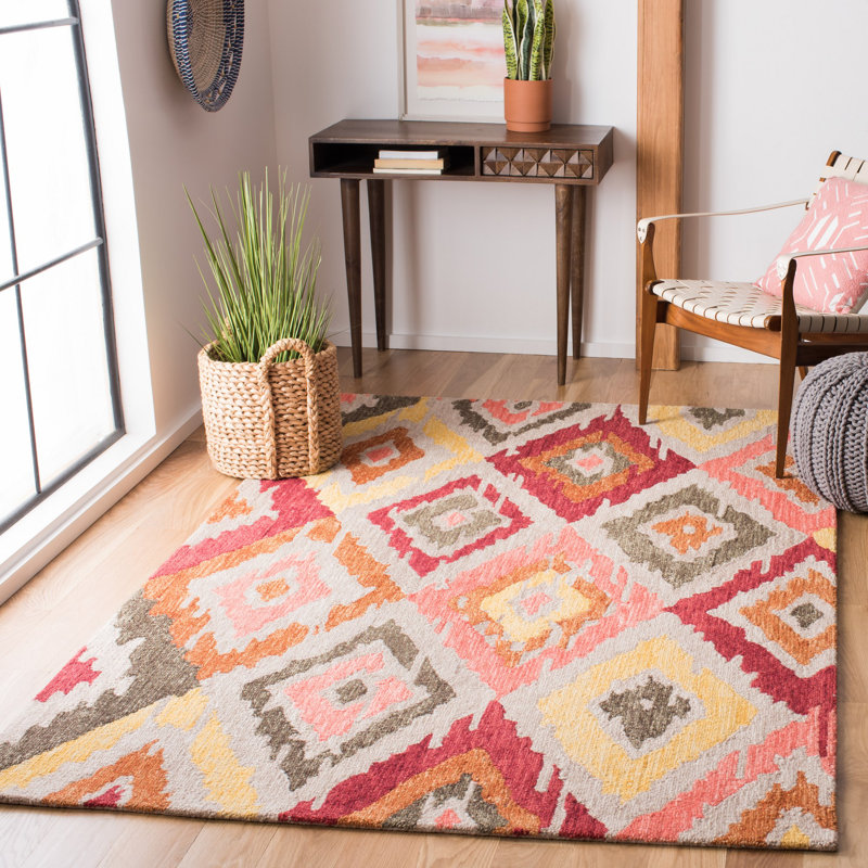 Tapis en laine touffeté à la main Gardella Southwestern, Rectangulaire 3 pi x 5 pi
