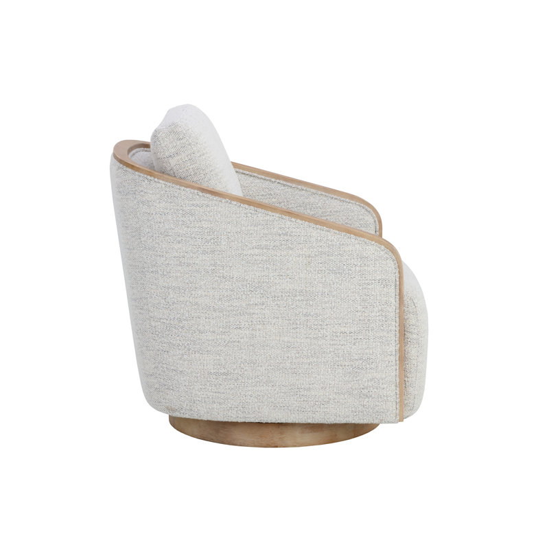 Swivel Chair, Gray Polyester, Brown