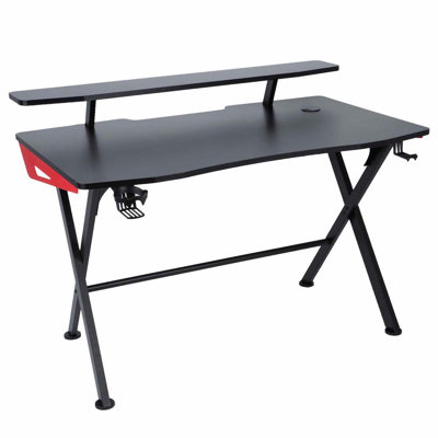 Grantlee Solid Wood Top Metal Base Computer Desk