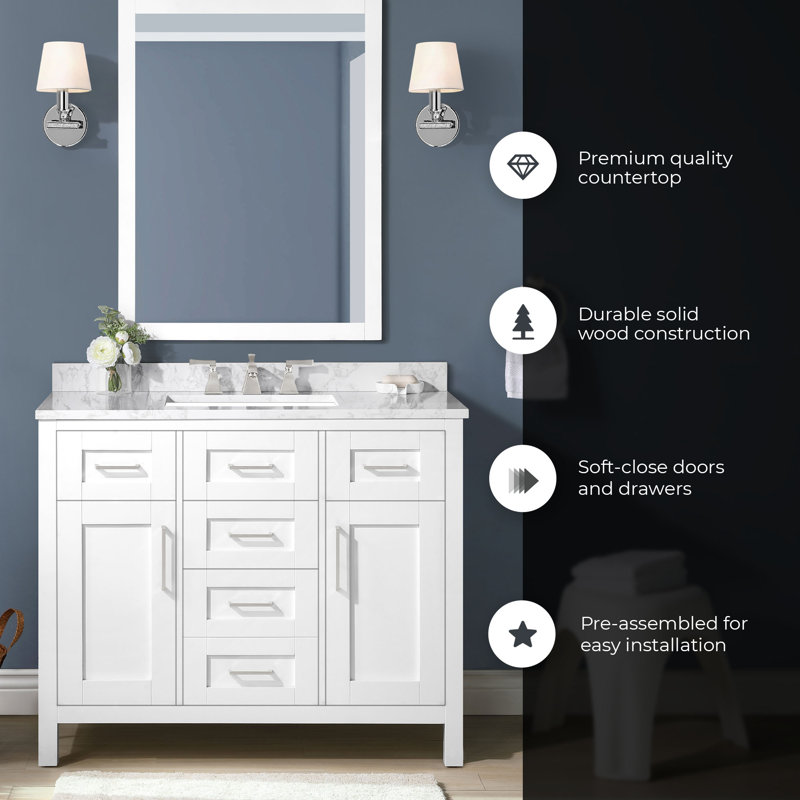 Meuble-lavabo simple 48 po Tahoe, Bleu minuit