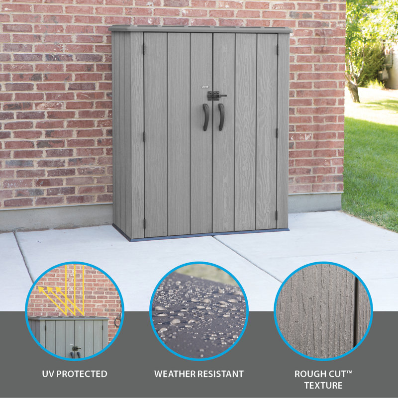 Lifetime Rough Cut HDPE Vertical Storage Cabinet - 1500L