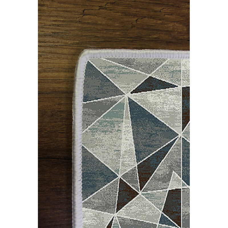 Stylish Area Carpet, Grey, 4.6 x 7.2 Feet | 100% Polyester, 650 g/m² | Antibacterial, Eco-Friendly, Non-Slip PVC Dot Underside | Machine Washable, Digital Printed, Perfect for Living Room & Bedroom Décor