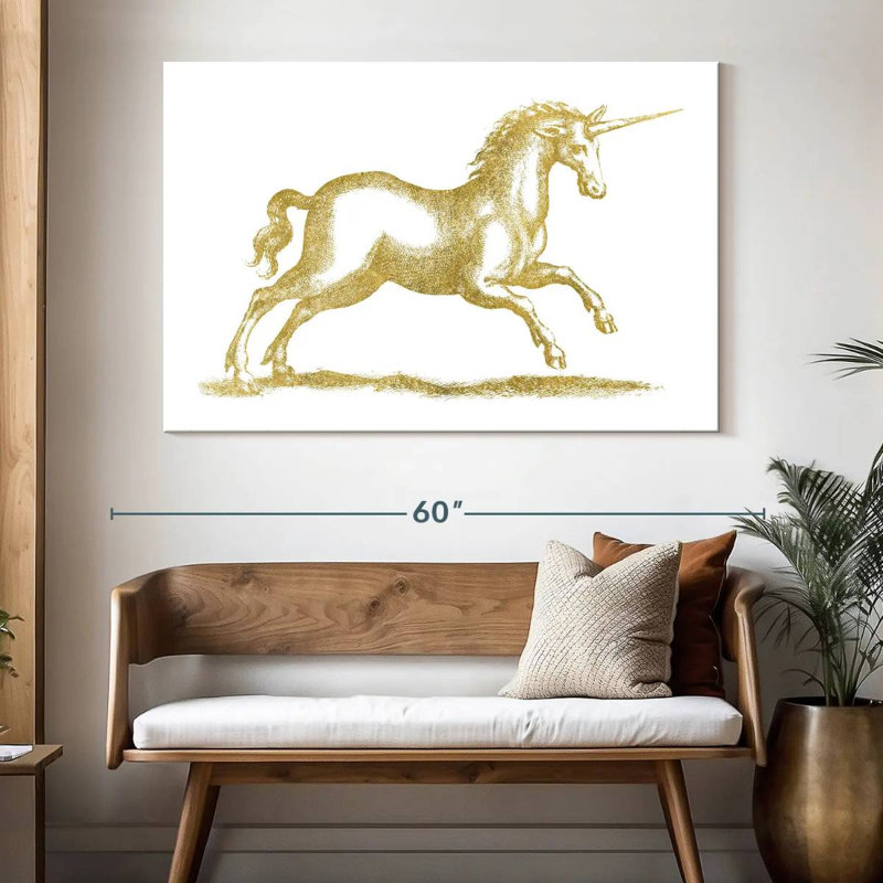 Kelan Golden Unicorn Fantasy, H 34 po x l 51 po