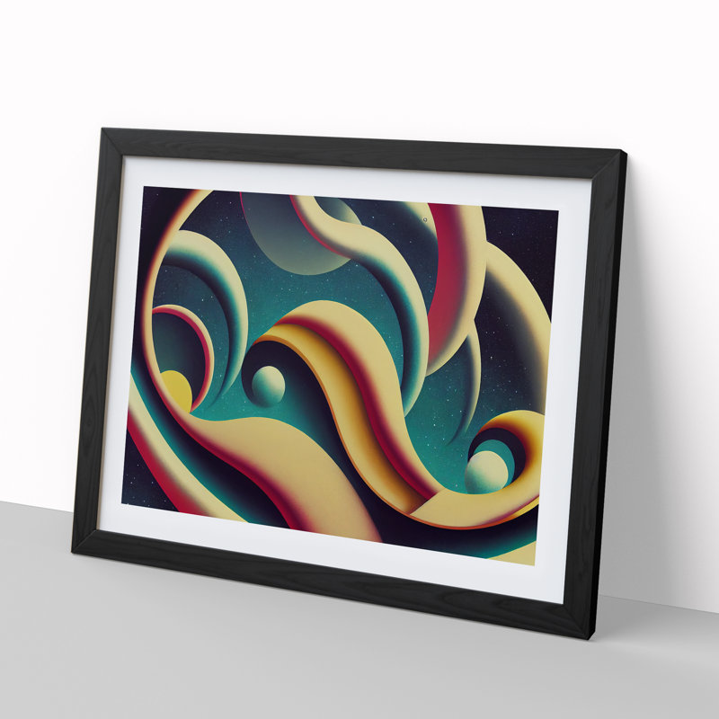 Galaxy Deco Abstract - Framed Print, 34cm H x 46cm W x 2cm D, Black Framed