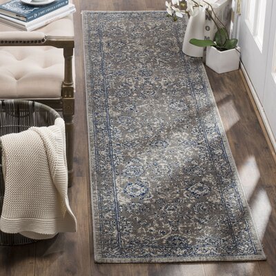 Harwood Oriental Cotton Gray/Blue Area Rug -  Darby Home Co, DBHC1865 30514743