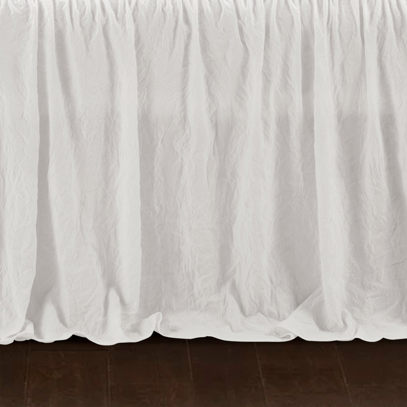 White Polyester Twin Daybed Cover Set with Ruffled Trim