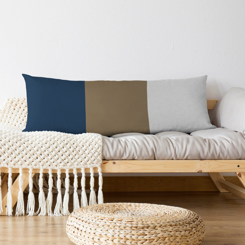 Oreiller de corps en polyester / polyester Arizona Football Stripes, Football d'Achille, Bleu / beige foncé