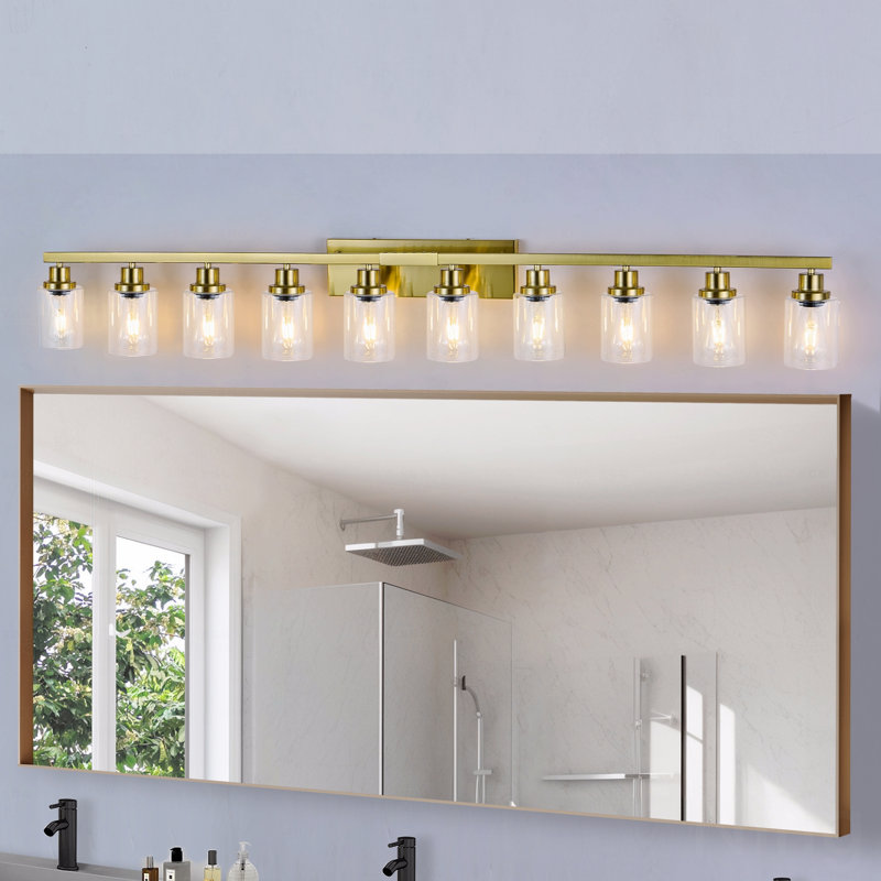 Luminaires de salle de bain 10 lumières dorées, Cuivre