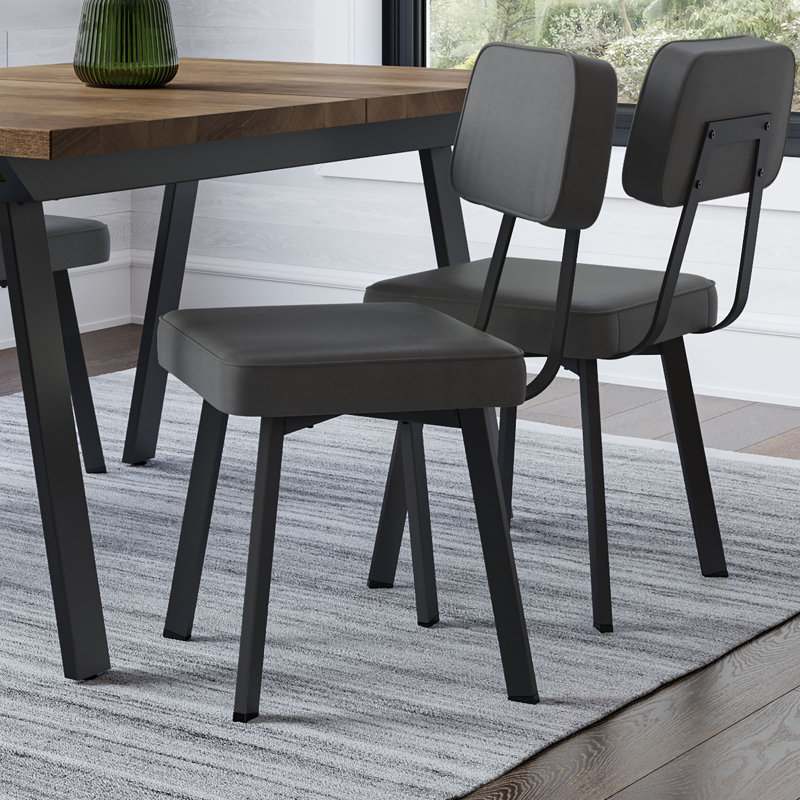 Ensemble de salle à manger 5 pièces Amisco Kane Table and Clarkson, Beige, PVC gris foncé