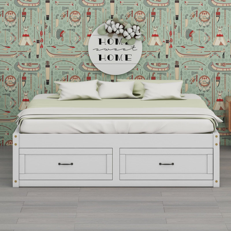 Platform Bed With 6 Storage Drawers