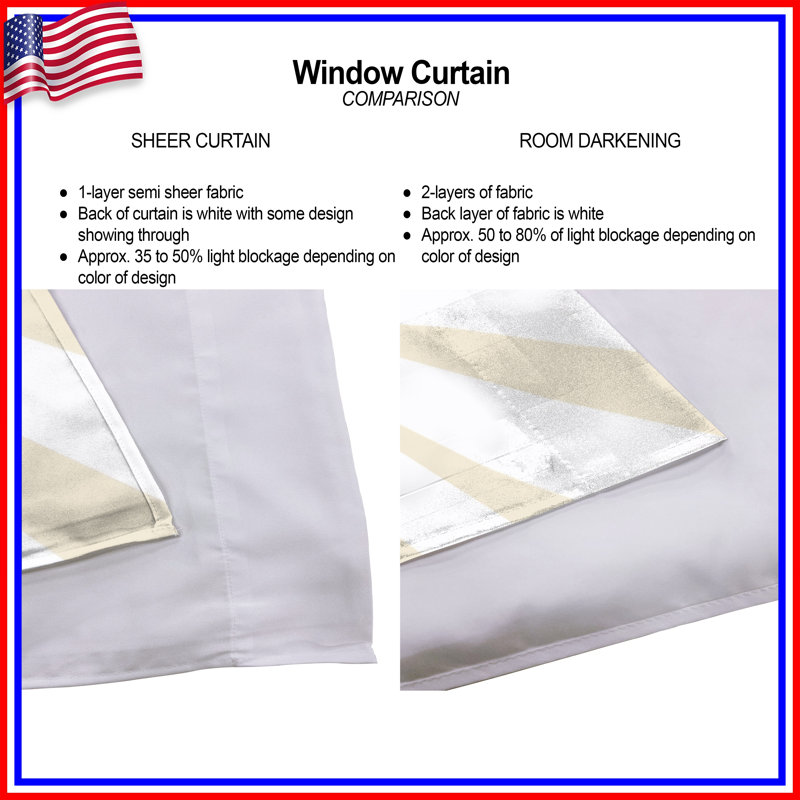 Rideaux de fenêtre Sunburst Beige Rays, 80in x 82in - 2 panels, Sheer