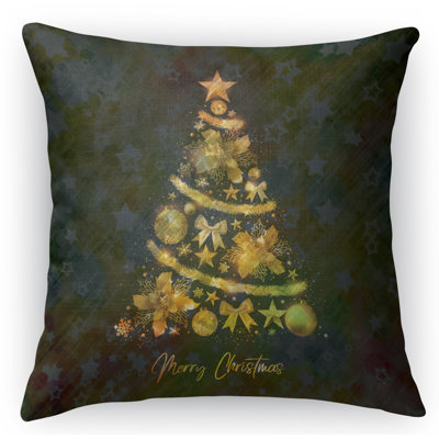 Coussin décoratif intérieur / extérieur Christmas Gold Tree