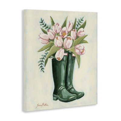 Tulips in Rain Boots Canvas, design by Sara Baker