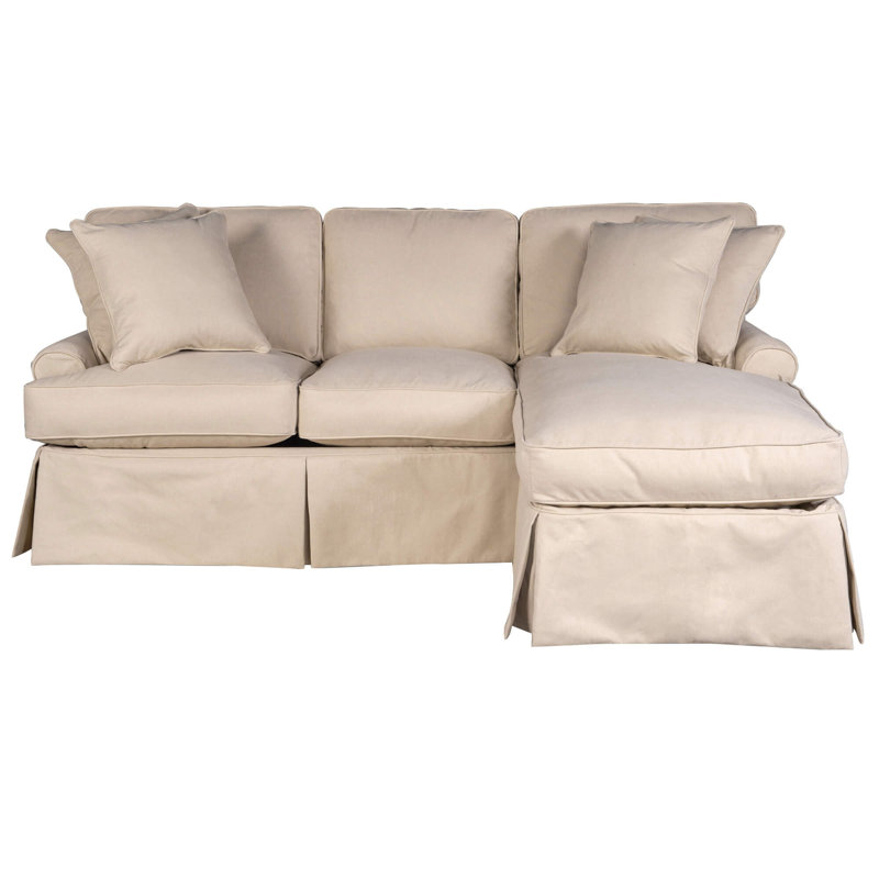 Huguley Upholstered L-Shaped Sectional Reversible, Tan Polyester Blend