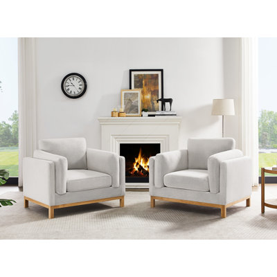 Fauteuil d'appoint surdimensionné en chenille 41,34 po, ensemble de 2