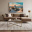 «Coastal Beach Chair Scene», art mural sur toile beige-1597560278