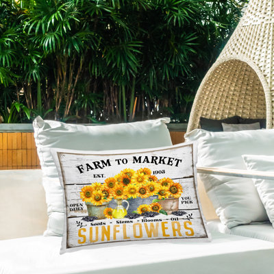 Coussin d'extérieur Farm To Market Sunflowers