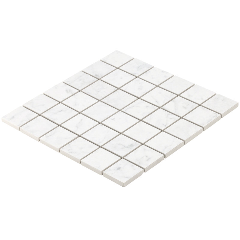 Marmo 2" x 2" Porcelain Grid Mosaic Wall & Floor Tile, Bianco