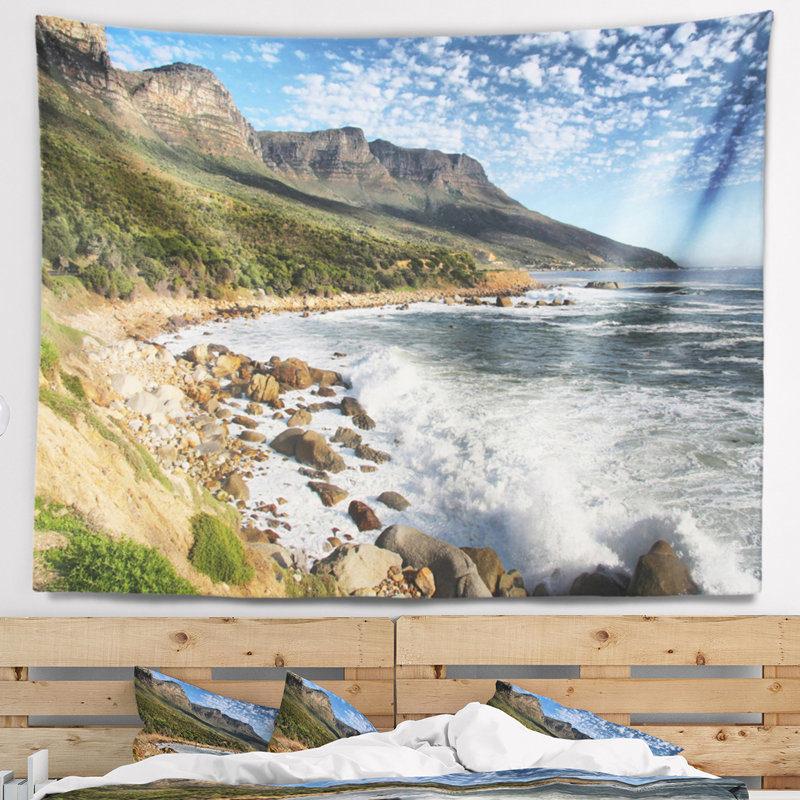 Magnifique tapisserie de mer south africain, H 32 po x l 39 po