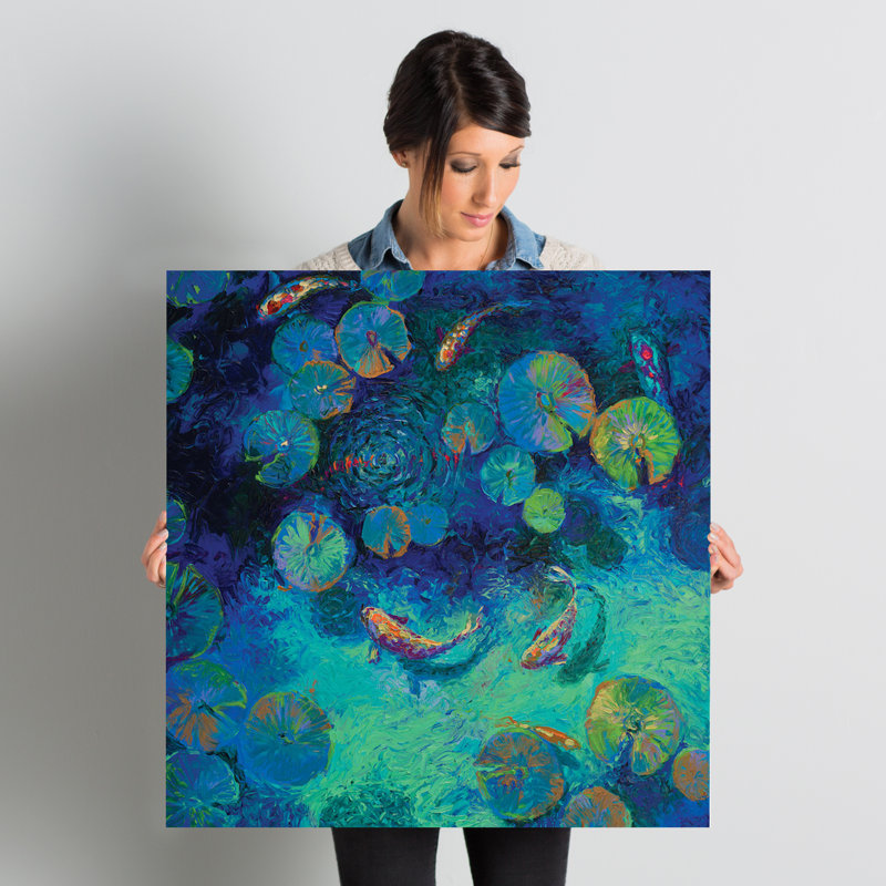 « taïwan blue » par iris scott, H 26 po x l 26 po x P 1,5 po, Toile