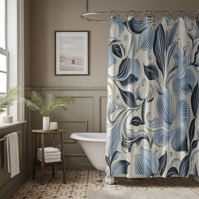 Rideau de douche standard 1 pièce Blossom Throwback, H 74 po x l 71 po
