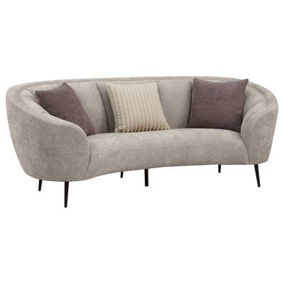 Aura Beige Upholstered Curved Sofa