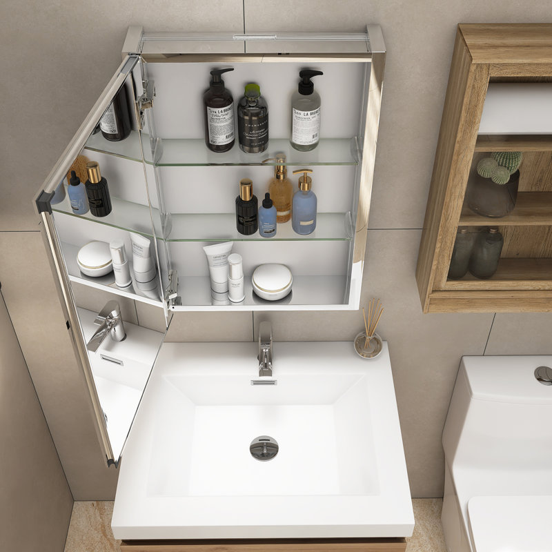 Miroir pour armoire à pharmacie Landseer, H 26 po x l 20 po x P 5 po, Argent