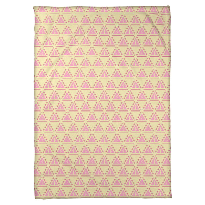 Couverture polaire minimal trees, l 50 po x L 60 po, Rose / jaune