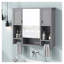 Armoire de rangement murale de salle de bain 35 po x 28 po avec miroir - armoire à pharmacie grise avec porte-serviettes-121765243