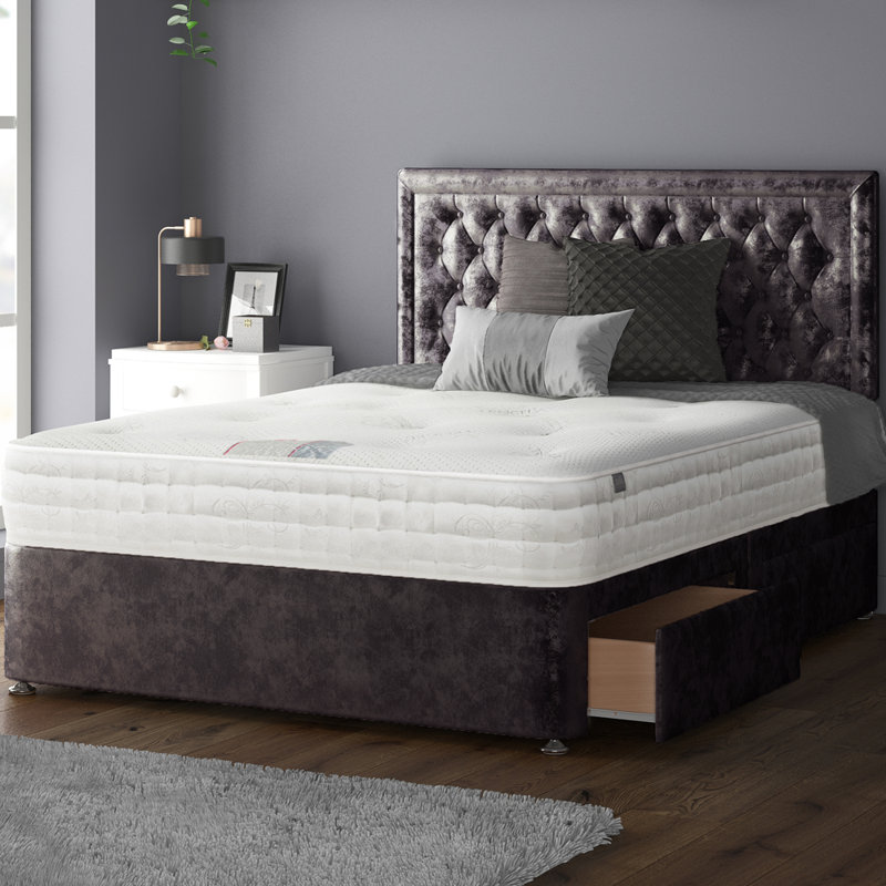 Fan Divan Bed Base, Amethyst, 2 Right Drawers, Single (3')