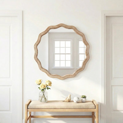 Wall Mirror Framed Bathroom Vanity Mirror Decorative Accent Mirror for Living Room Entryway Hallway