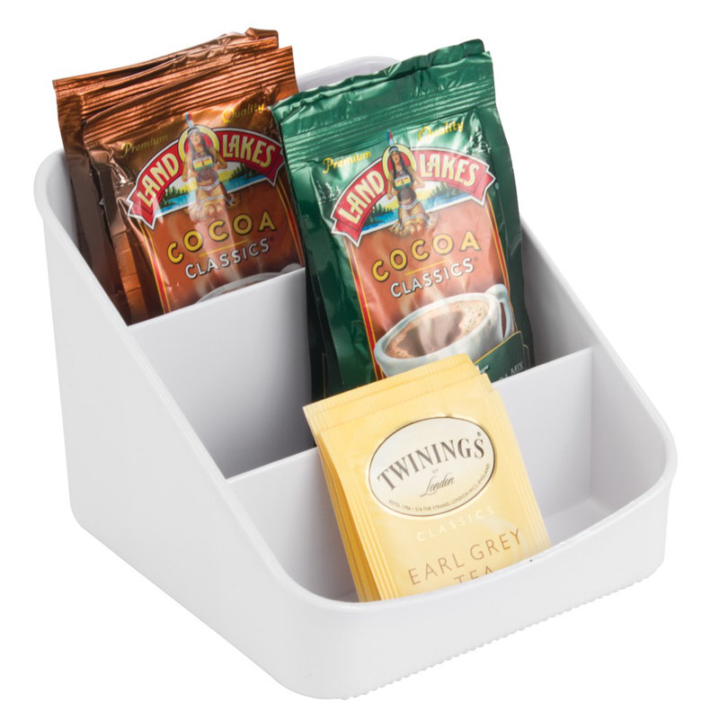 Compact White Plastic 3-Tier Herb and Spice Organizer