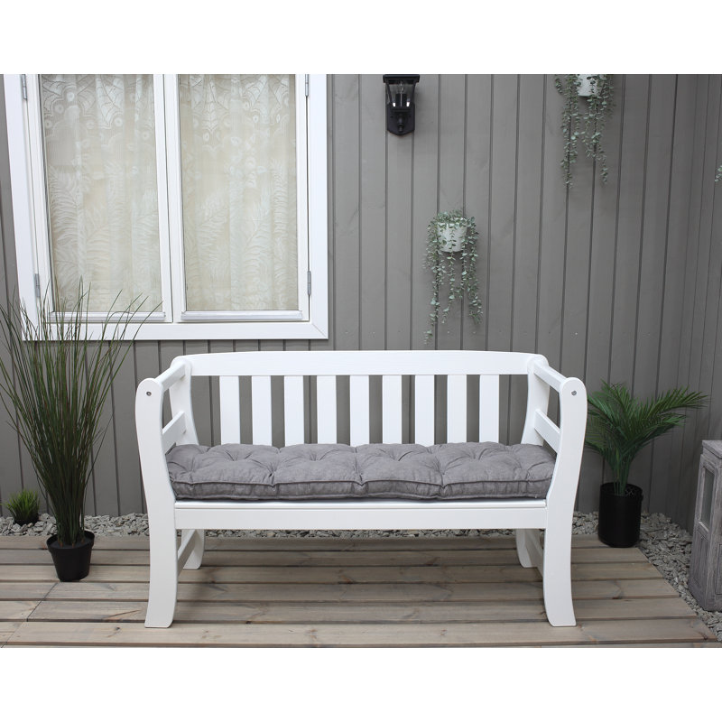 Deale Solid Wood Pine Outdoor Bench, White
