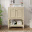 Meuble-lavabo de luxe moderne de 24 po avec lavabo en céramique, meuble de salle de bain avec tablette ouverte et rangement fermé-1750531102