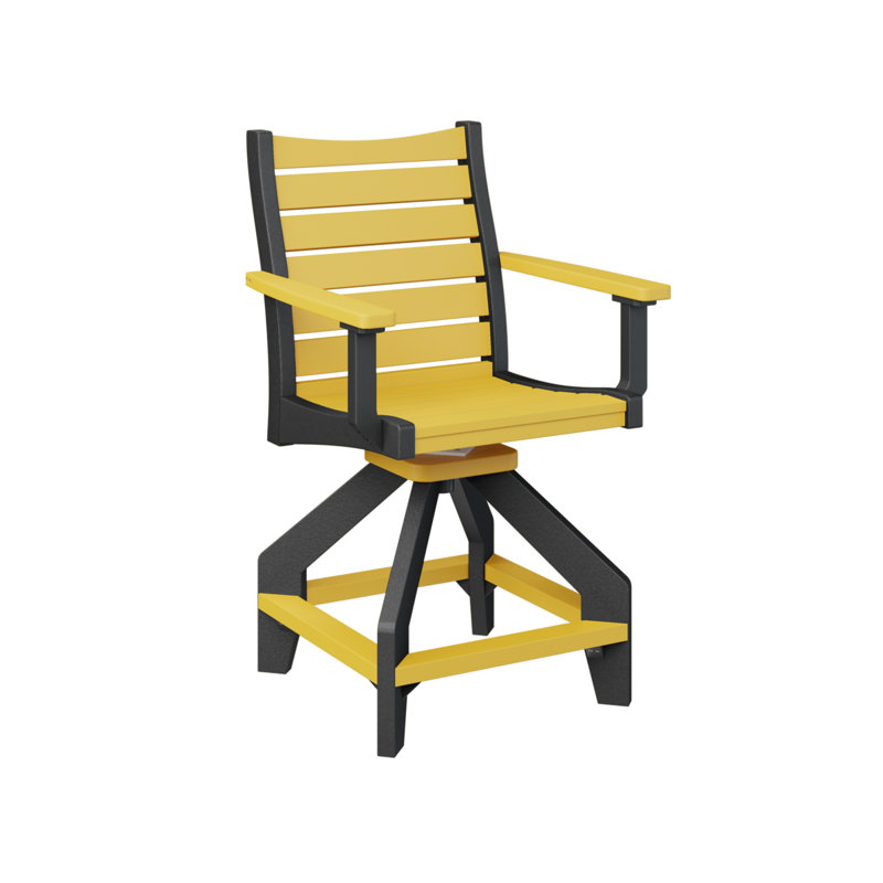 Chaise de comptoir pivotante Berlin Gardens Bristol, Noir, Jaune soleil levant