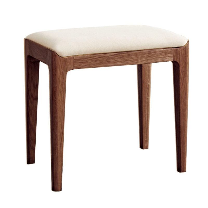 Tabouret de coiffeuse en bois massif, Brown