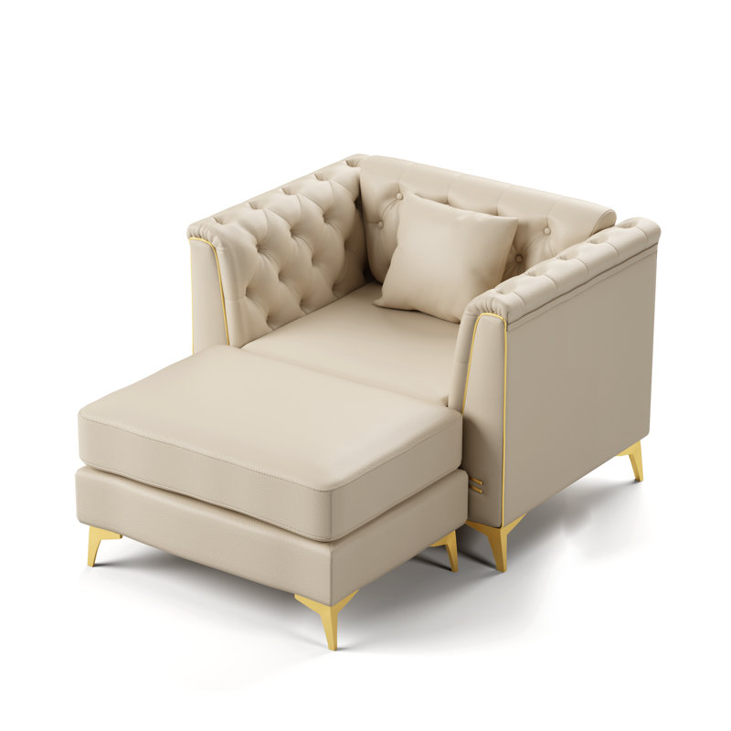 Canapé Chesterfield 2 pièces Modern Modern, Beige