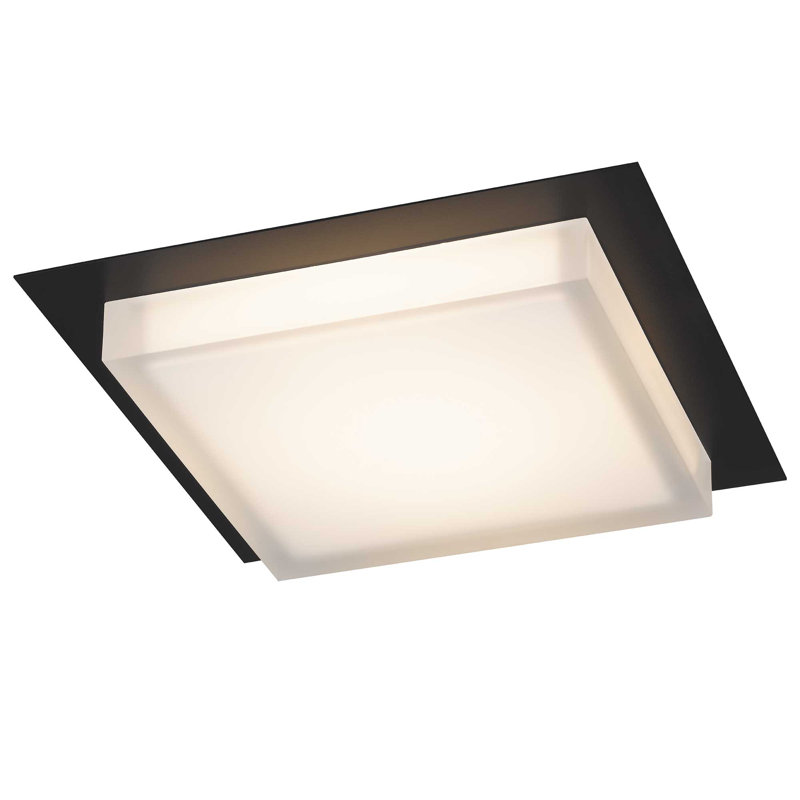 Plafonnier encastré à DEL intégré, Noir, H 2,75 po x l 14 po x P 14 po