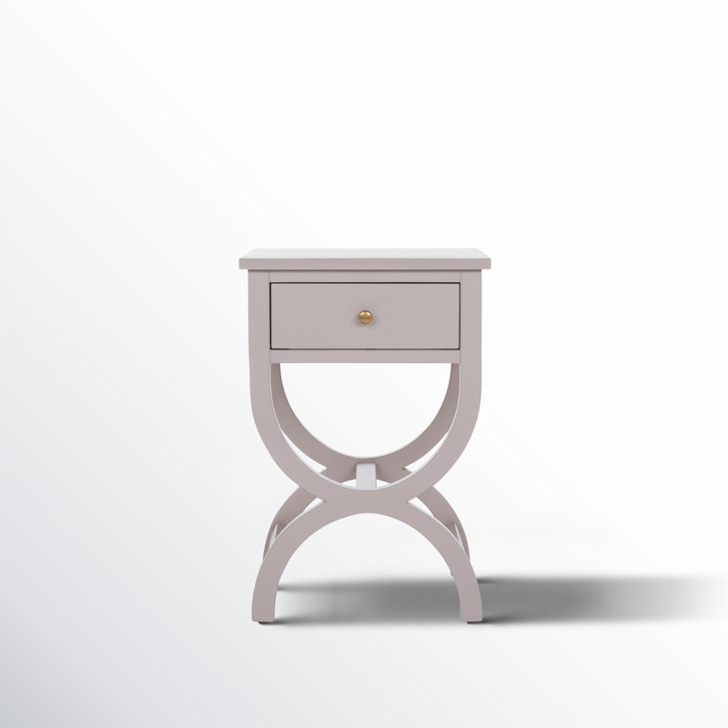 Floris End Table With Storage, Gray Mauve