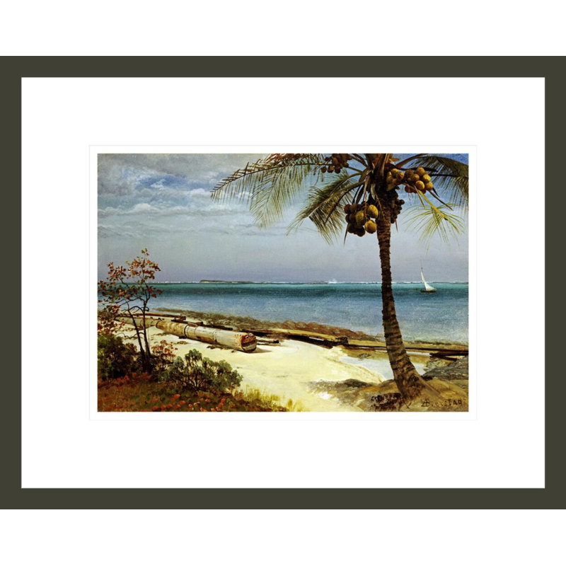 «Tropical Coast» par Albert Bierstadt - Impression giclée sur cadre, H 13,4 po x l 16,75 po