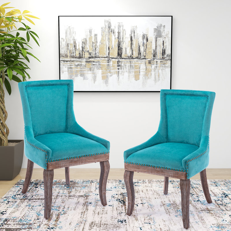 Chaise d'appoint rembourrée Alsen, Bleu
