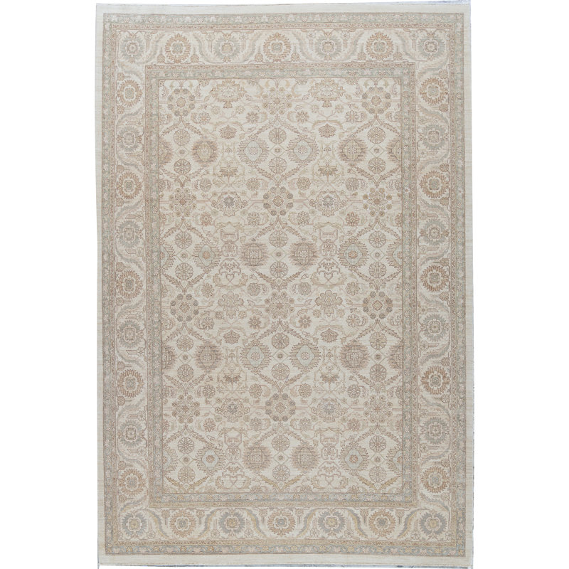 Hand-Knotted High-Quality Beige Area Rug