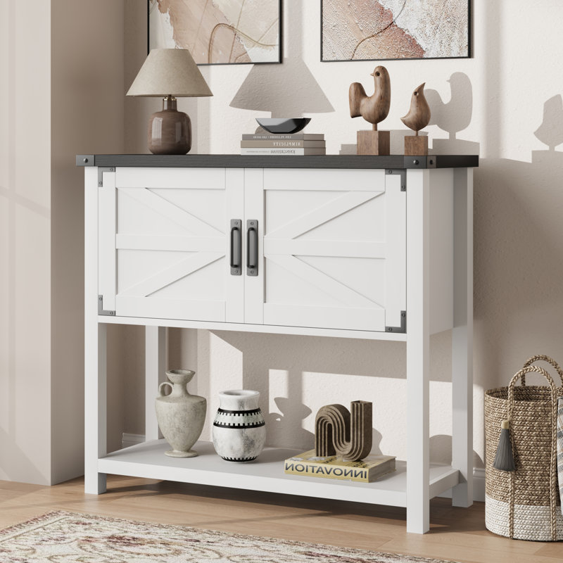 80cm Console Table, Black/White