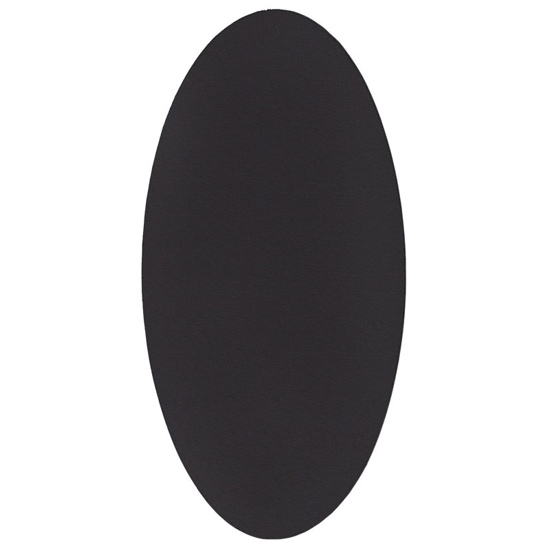 Rugs Black Synthetic Non-Slip Accent Rug, Oval 80 x 150 cm