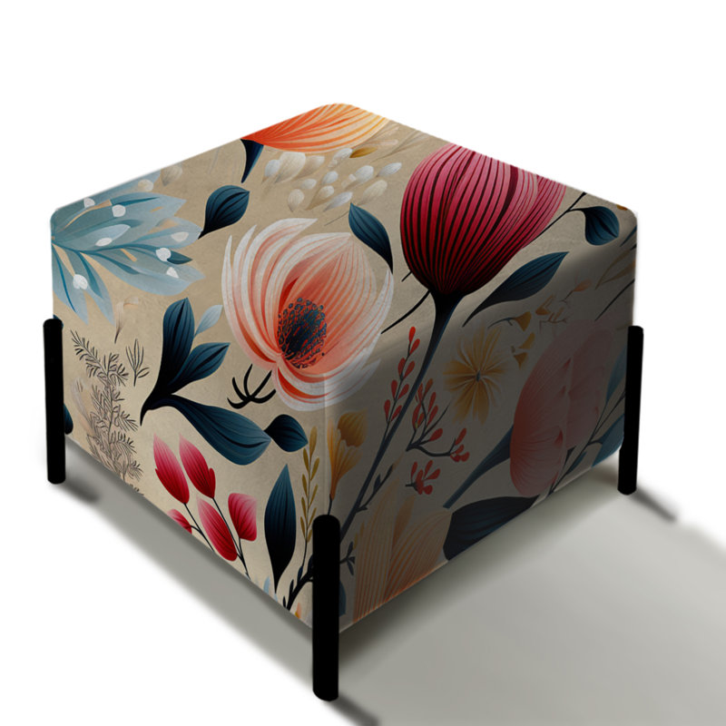 Eriann - Repose-pieds carré floral