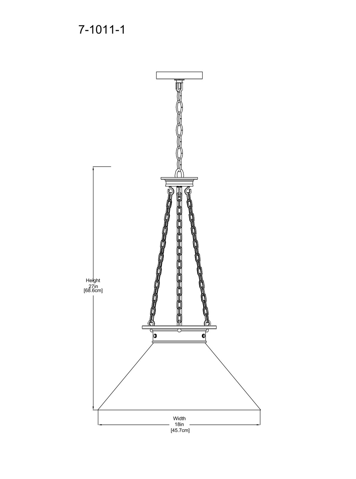 Dimmable Single Light Pendant, Brass