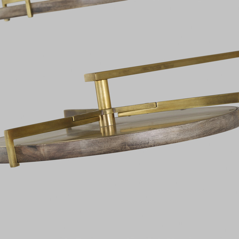 Shuffle 6 - Light LED Chandelier, Natural Brass